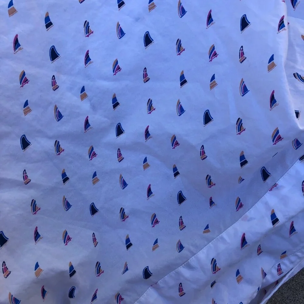 BONOBOS Slim Fit Button Down Shirt 2XL Men's Short Sleeve Sailing Nautical White